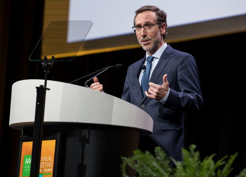 Antoni Ribas, M.D., Ph.D., speaks at the 2019 annual meeting of the American Association for Cancer Research.