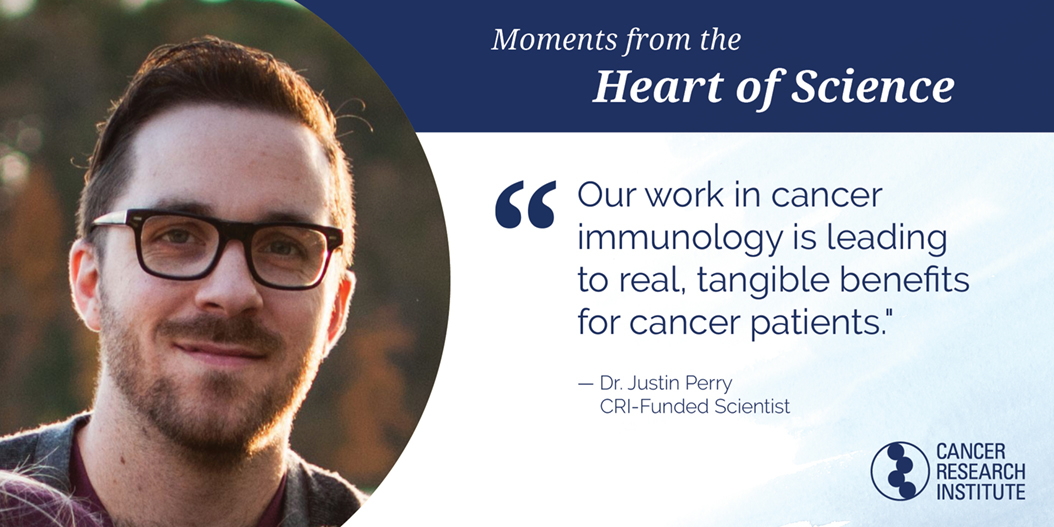 Justin Perry, CRI-funded scientist: Our work in cancer immunology is leading to real, tangible benefits for cancer patients.