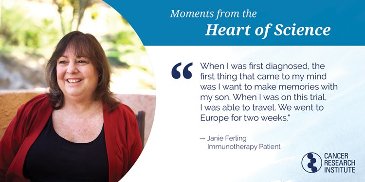 Moment from the Heart of Science: When I was first diagnosed, the first things that came to my mind was that I wanted to make memories with my son. When I was on this trial, I was able to travel. We went to Europe for two weeks.